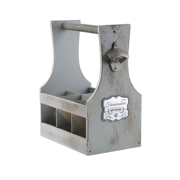 Leichtholz Bierträger mit Schild-Gravur – Bild 4