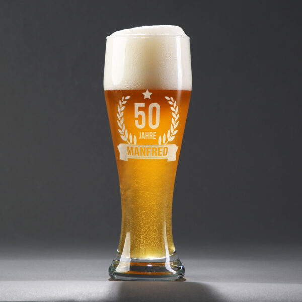 Weißbierglas mit Gravur – Bild 2